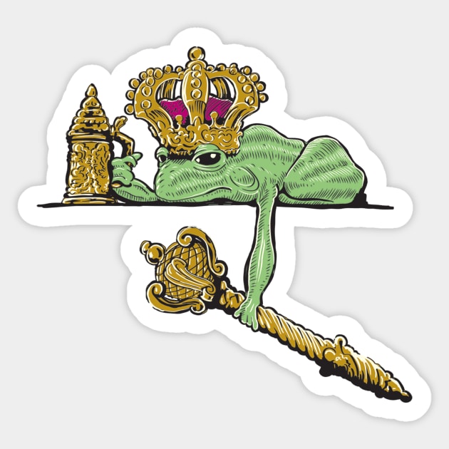 Frog King Blues Sticker by SunnyDaysNH